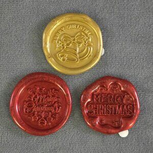 Merry Christmas Self Adhesive Wax Seal Stamps Set of 10 - Handmade